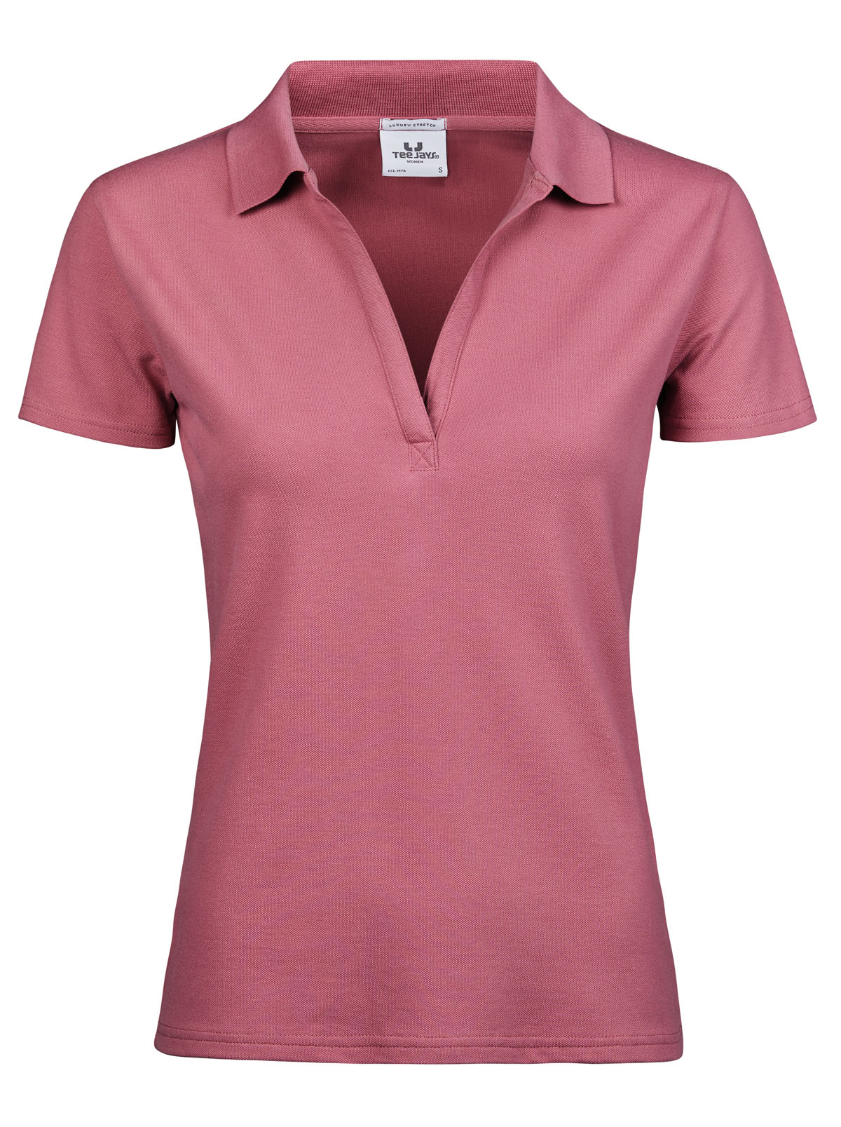 Elastisches Premium Damen V-Neck-Poloshirt aus Bio-Baumwolle