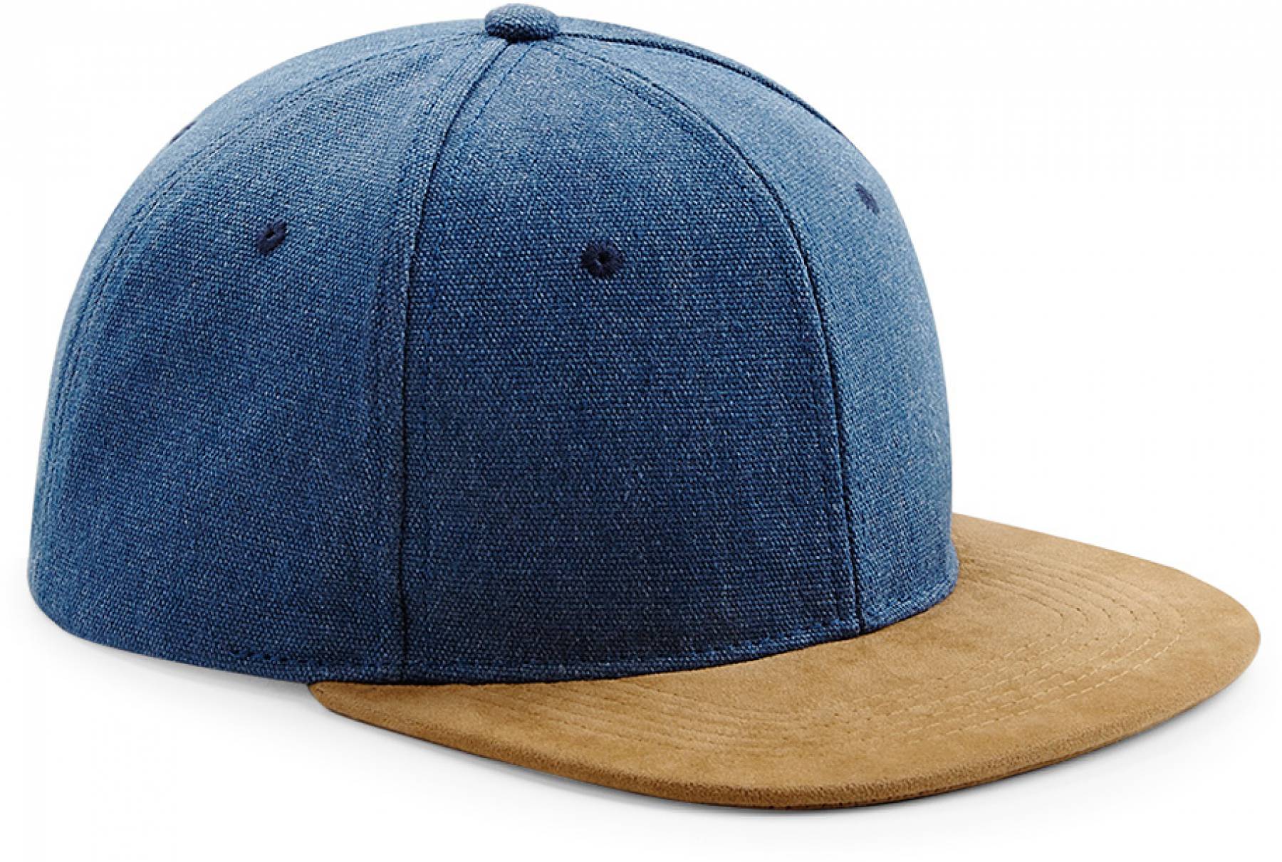 Snapback Cap mit flachem Schirm aus Wildlederimitat