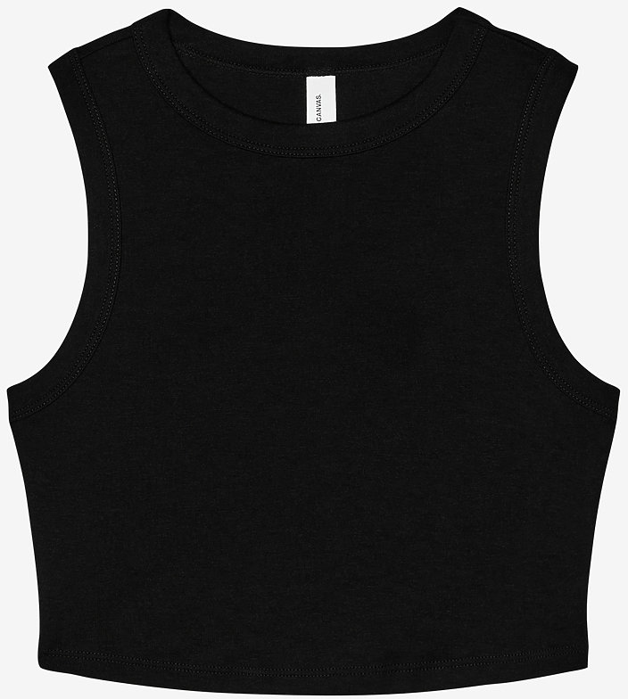 Kurzes Damen Muskel-Tanktop mit Mikro Rib