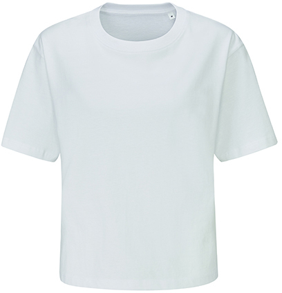 Schweres Damen Cropped T-Shirt aus Bio-Baumwolle in Umstellung