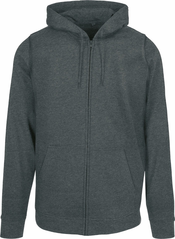 Flauschiger Basic Herren-Zip-Hoodie mit Kängurutasche