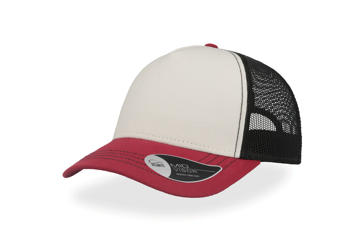 Snapback Baumwoll-Cap mit Mesh-Gewebe