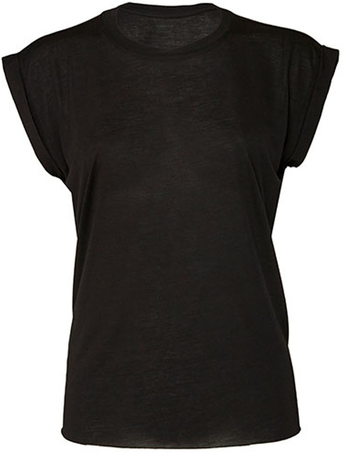 Flowy Damen T-Shirt mit Roll-Ärmeln