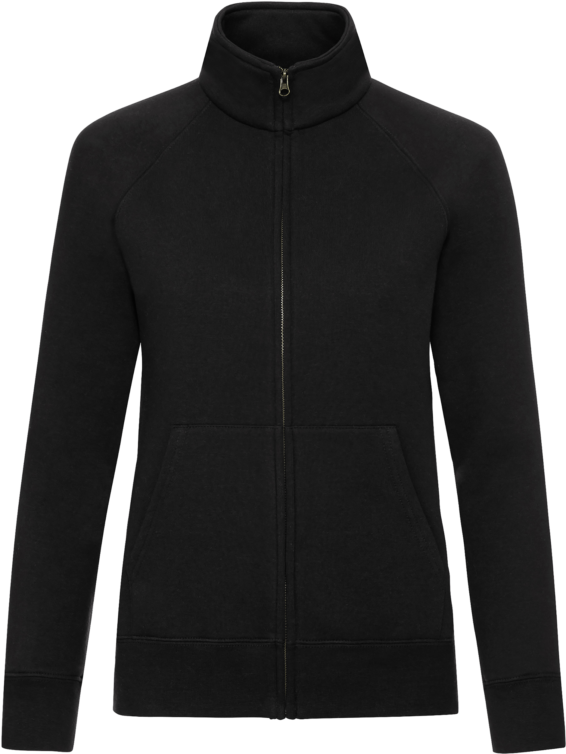 Flauschige klassische Damen-Sweatjacke mit Stehkragen