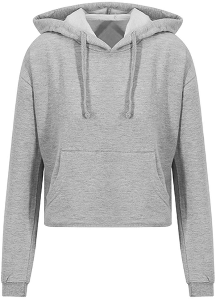 Damen Cropped-Hoodie mit Kängurutasche