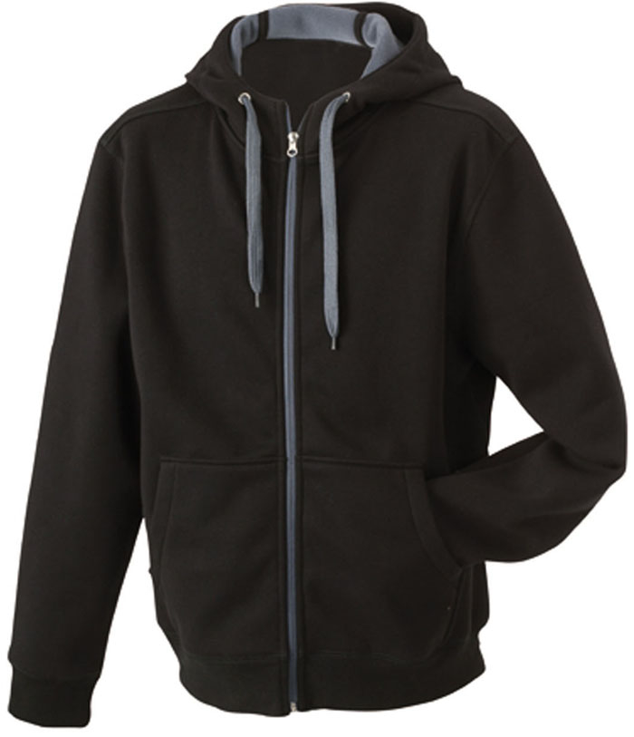 Kuscheliger Herren Zip-Hoodie mit Kontrastbändern