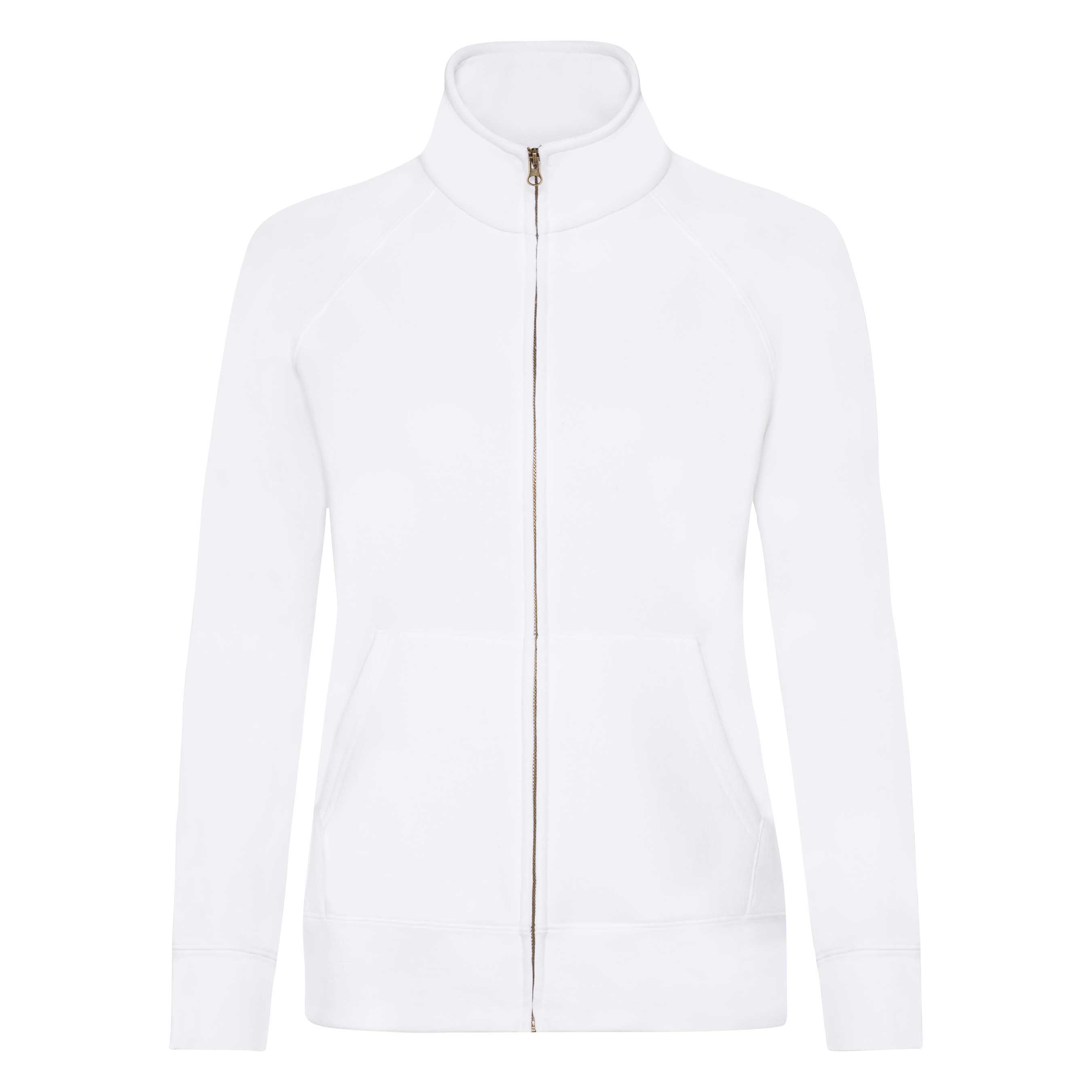 Flauschige klassische Damen-Sweatjacke mit Stehkragen