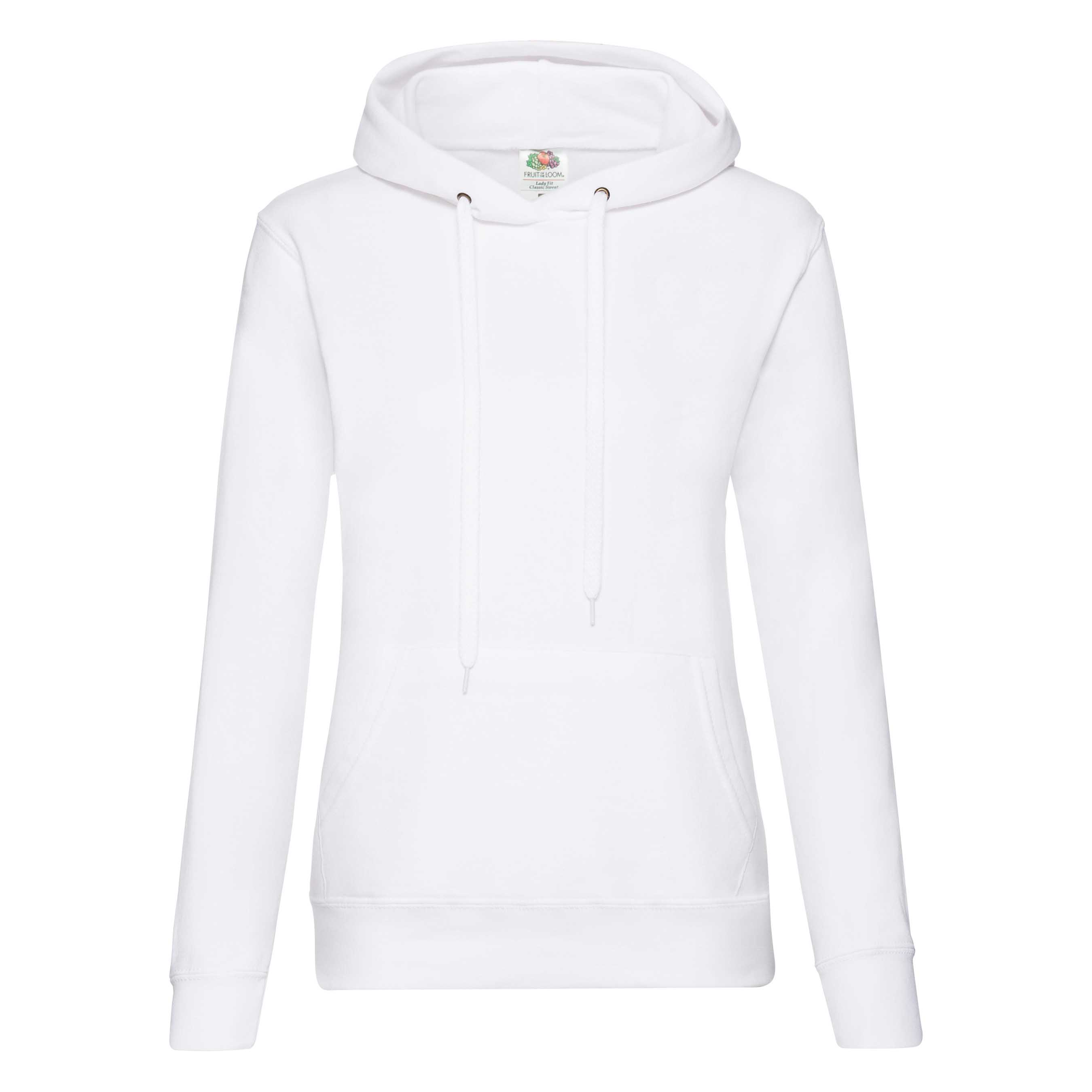 Flauschiger klassischer Damen-Hoodie mit Kängurutasche