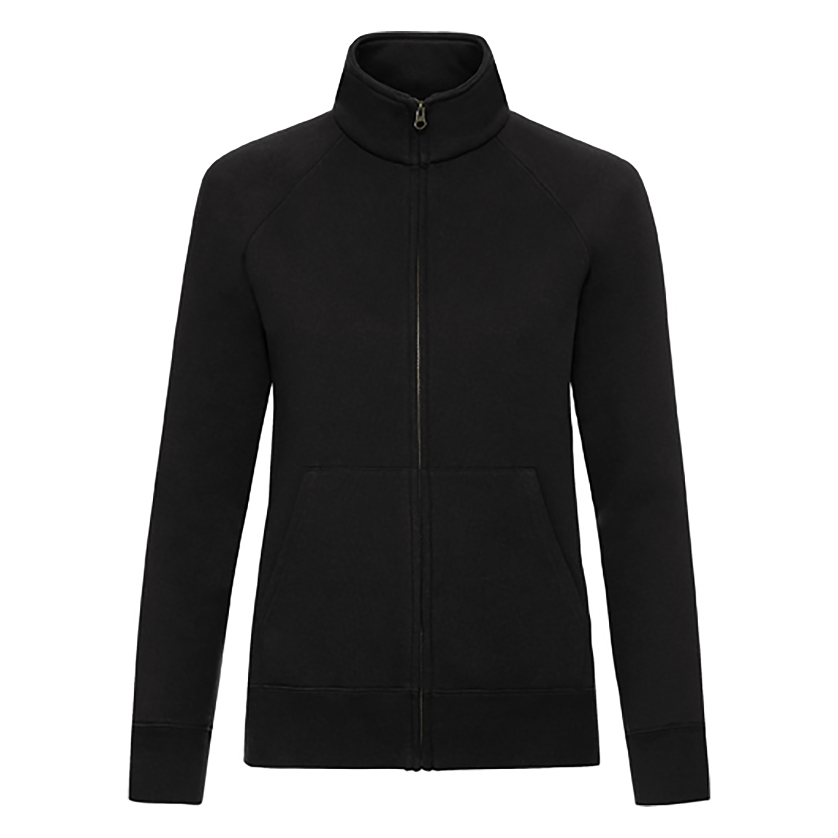 Flauschige klassische Damen-Sweatjacke mit Stehkragen