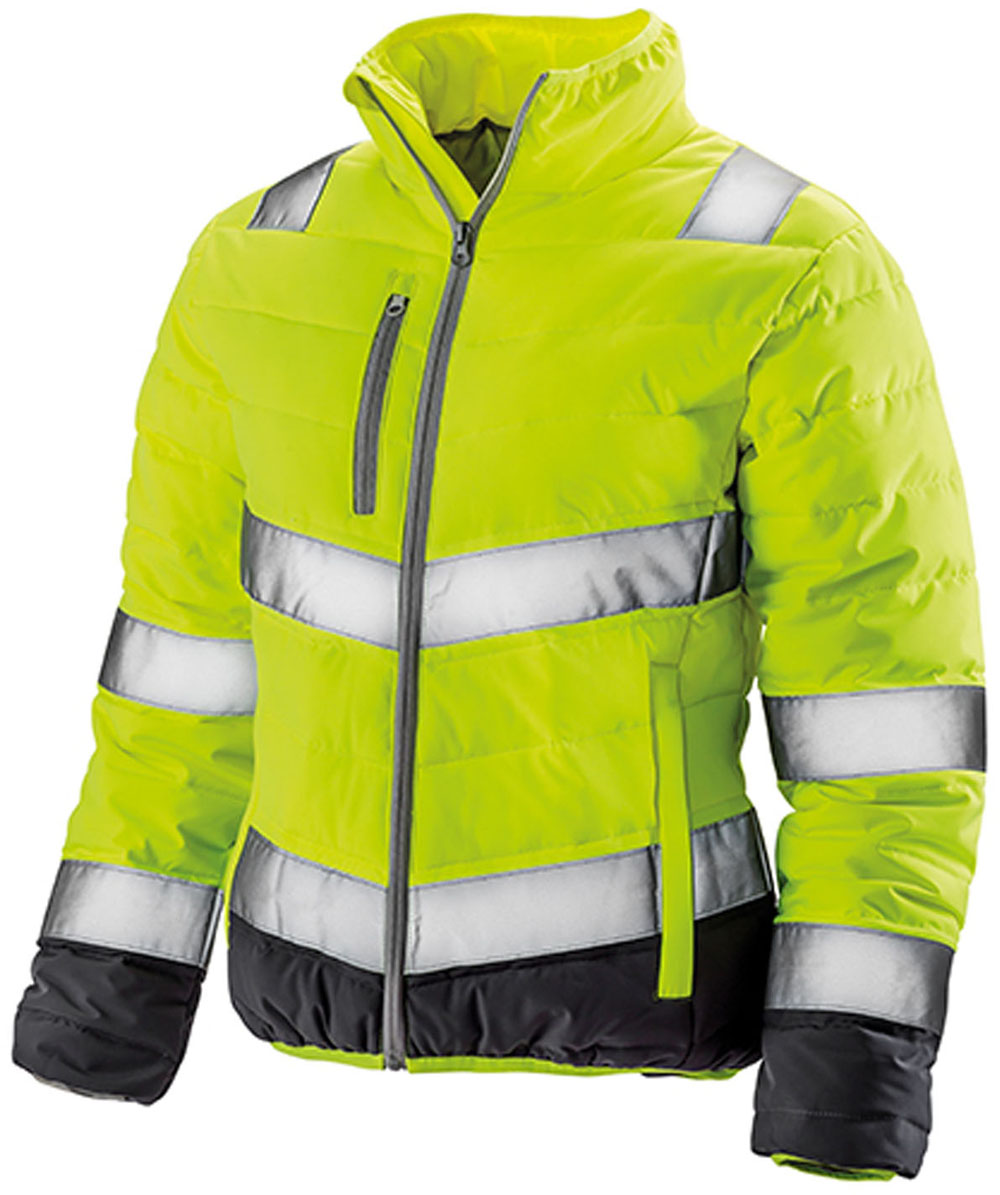 Gefütterte Damen-Sicherheitsjacke mit Reflektionsstreifen