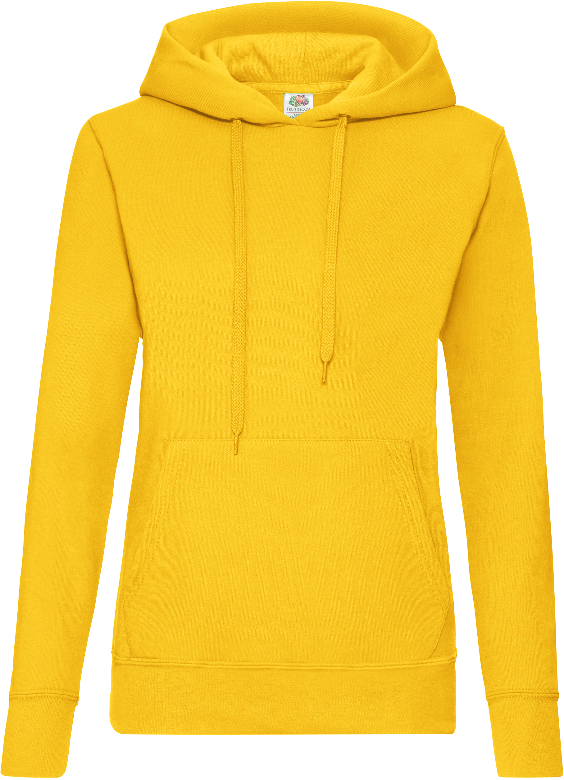 Flauschiger klassischer Damen-Hoodie mit Kängurutasche