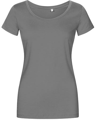 Schmal geschnittenes leichtes Damen-T-Shirt mit Scoop-Ausschnitt