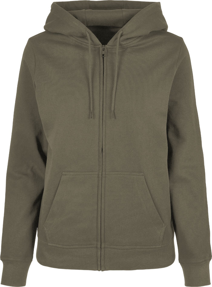 Kuscheliger Basic Damen-Zip-Hoodie mit Kängurutasche