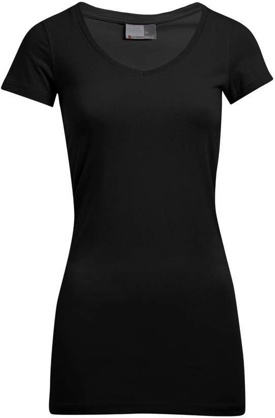 Slim Fit Damen-T-Shirt mit V-Ausschnitt