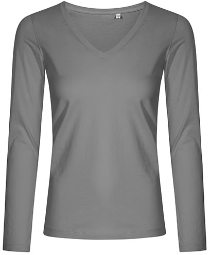 Damen-Longsleeve mit V-Ausschnitt