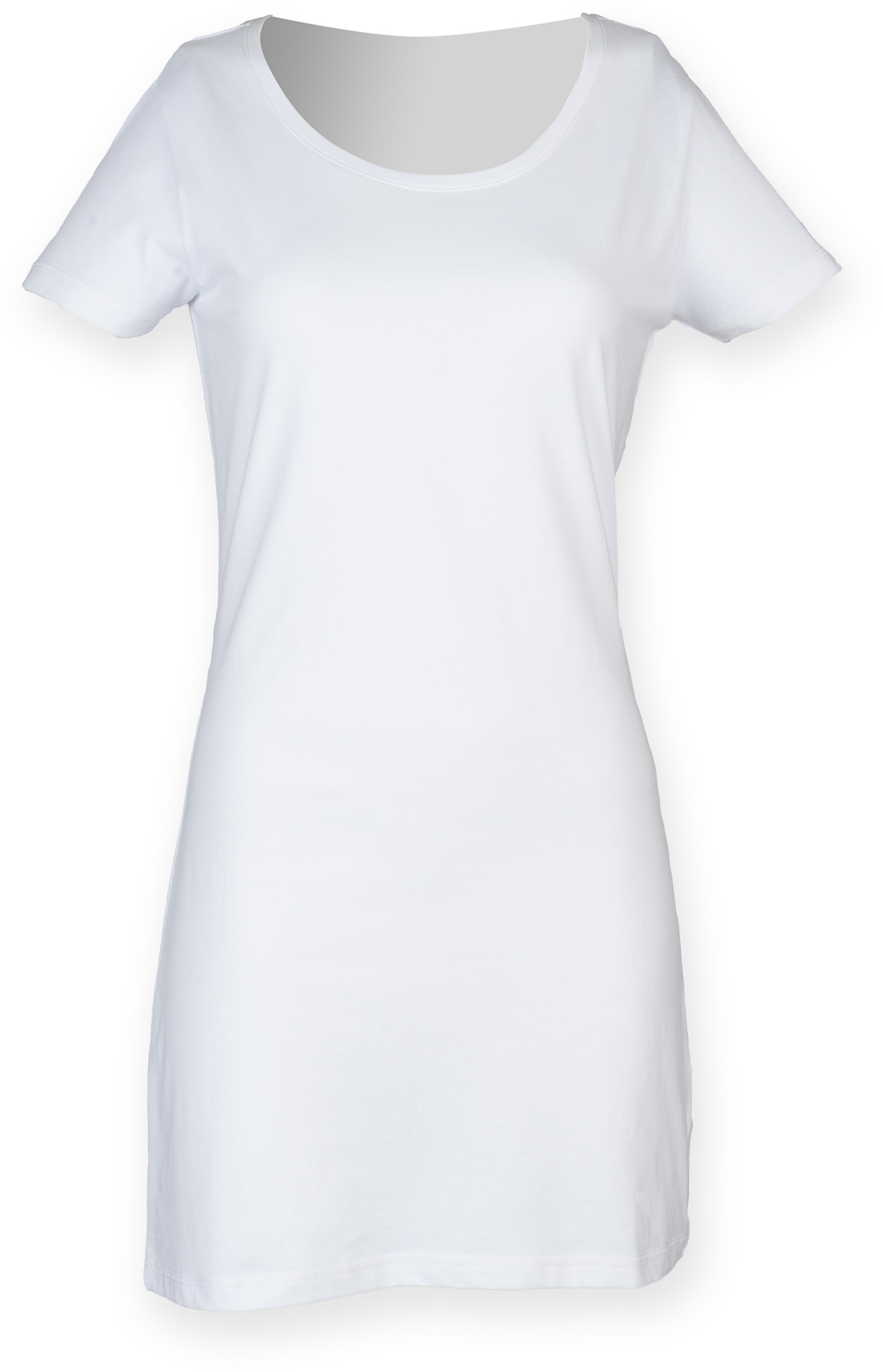 Tailliertes T-Shirt-Kleid mit U-Boot-Ausschnitt