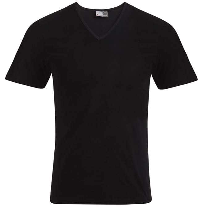 Herren Slim-Fit-T-Shirt mit Elasthan und V-Neck