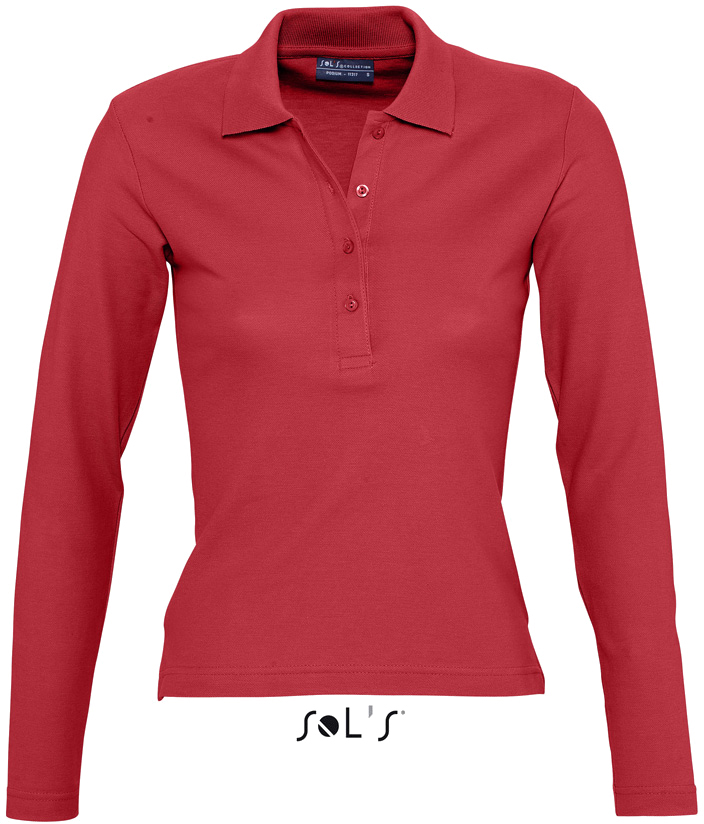 Damen Langarm-Poloshirt "Podium"