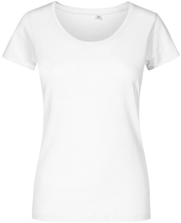 Schmal geschnittenes leichtes Damen-T-Shirt mit Scoop-Ausschnitt