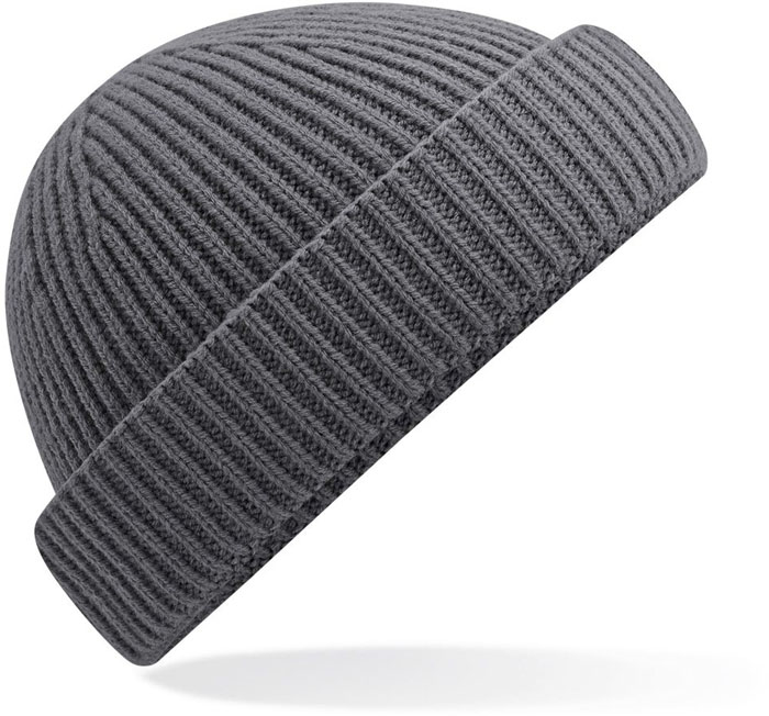 Recycelter Grob-Ripp Beanie im Hafenarbeiter-Stil