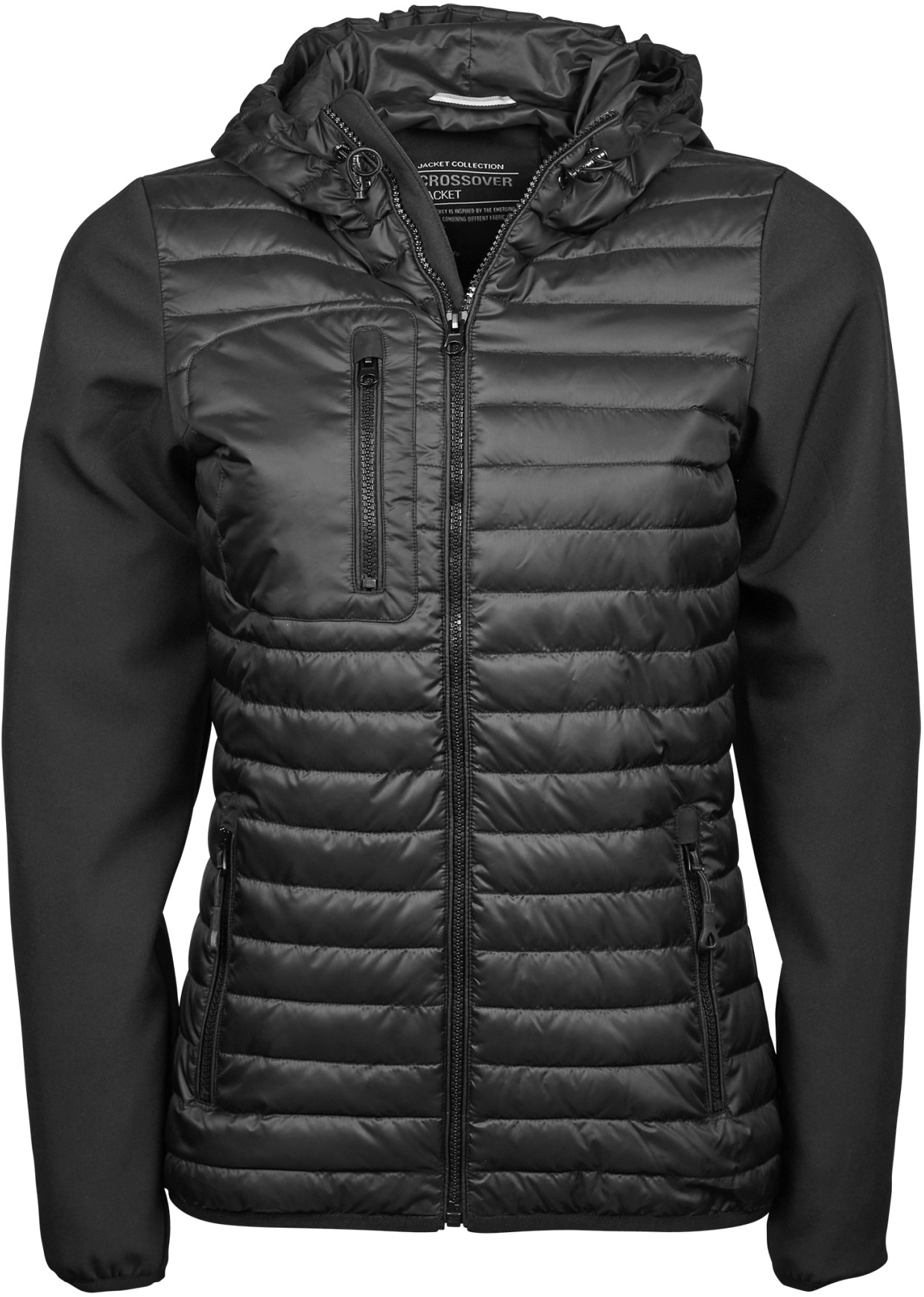 Taillierte Damen Outdoor Crossover-Jacke mit Kapuze