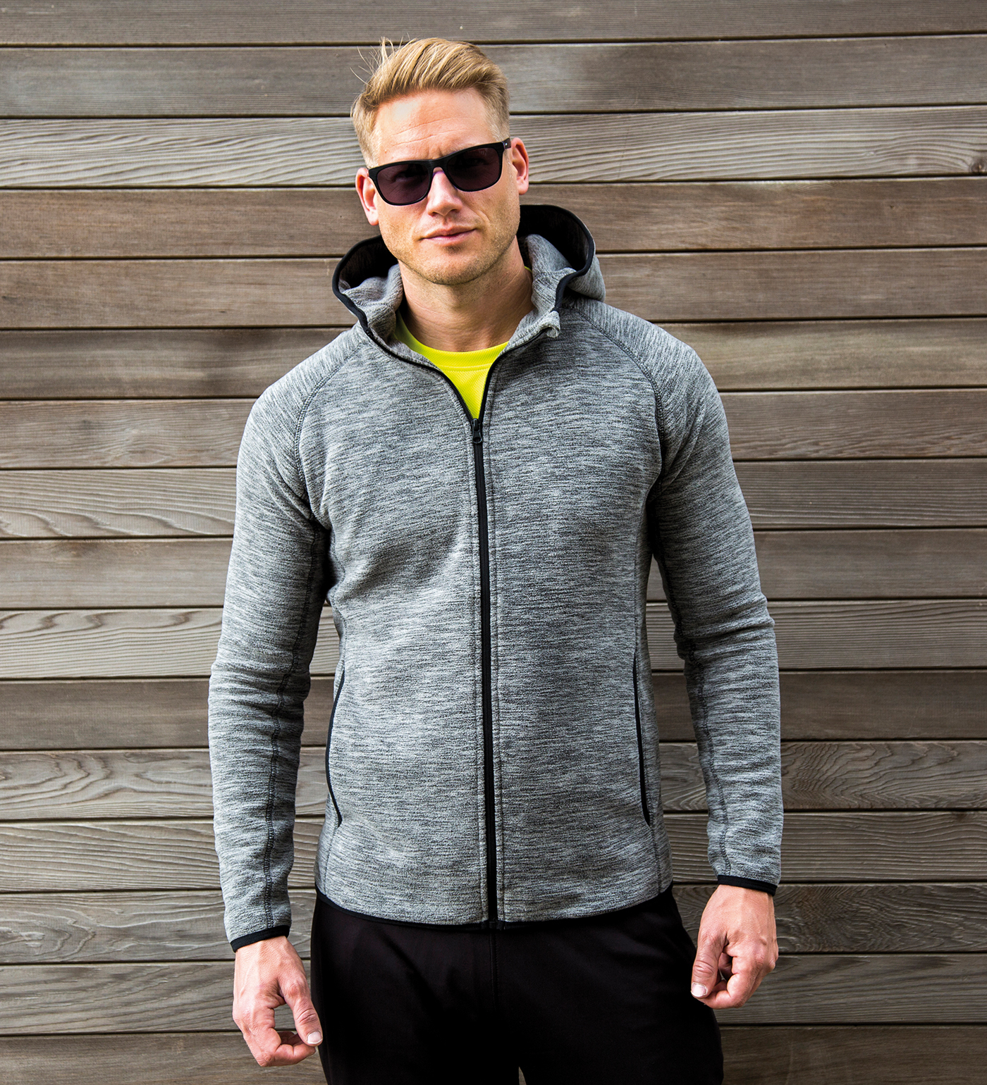 Herren Microfleece-Kapuzenjacke