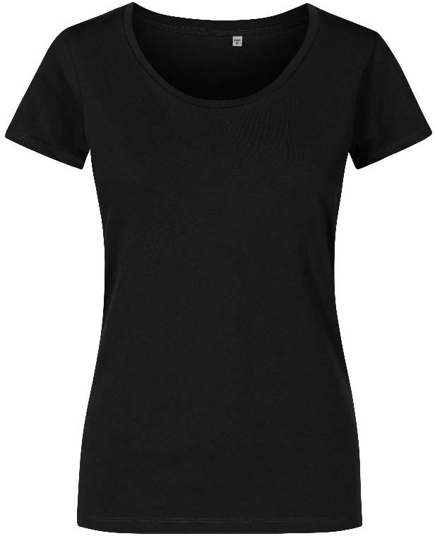 Schmal geschnittenes leichtes Damen-T-Shirt mit Scoop-Ausschnitt