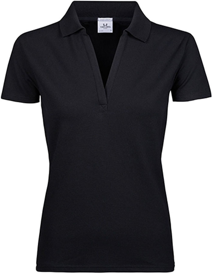 Elastisches Premium Damen V-Neck-Poloshirt aus Bio-Baumwolle