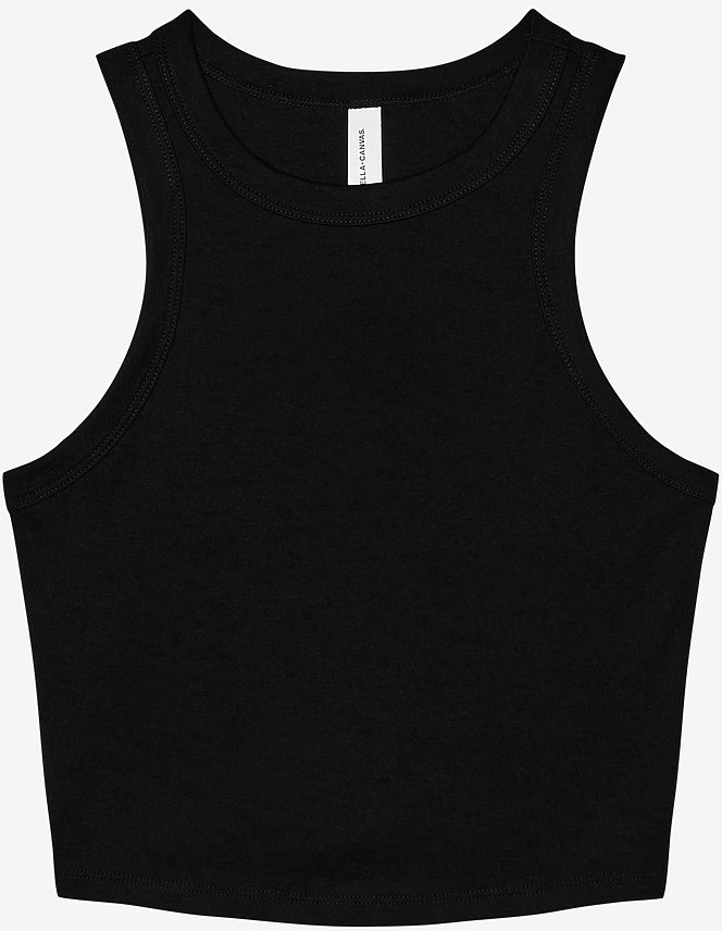 Kurzes Damen Racerback-Tanktop mit Mikro Rib