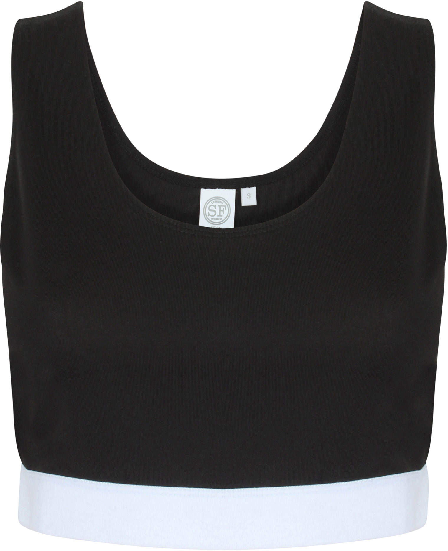 Modisch kurzes Damen-Top mit elastischem Jacquard-Band