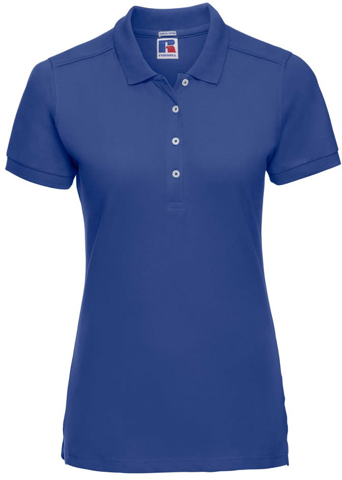 Elastisches länger geschnittenes figurnahes Damen-Poloshirt