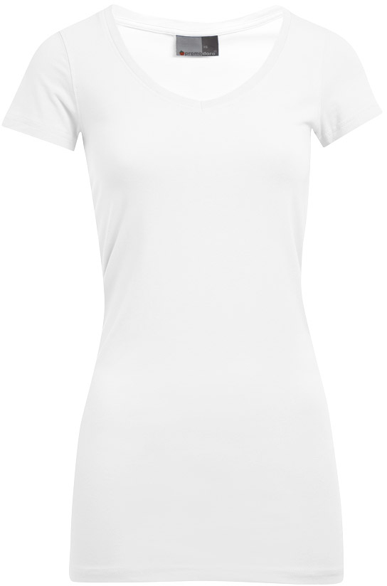 Slim Fit Damen-T-Shirt mit V-Ausschnitt