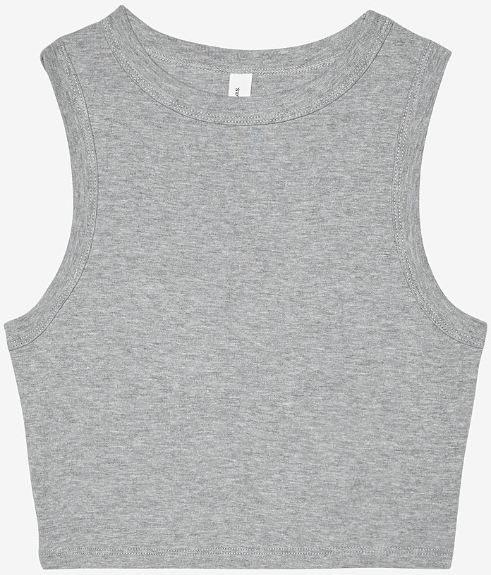 Kurzes Damen Muskel-Tanktop mit Mikro Rib