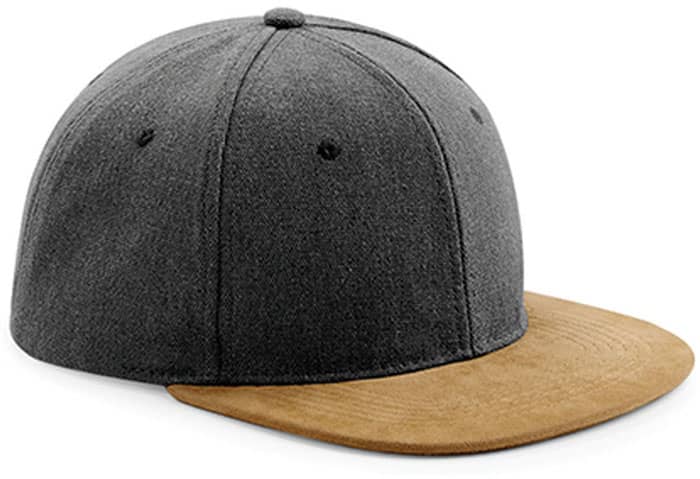 Snapback Cap mit flachem Schirm aus Wildlederimitat