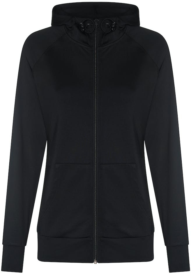 Schnell trocknender Damen Slim Fit Kontrast-Zip-Hoodie