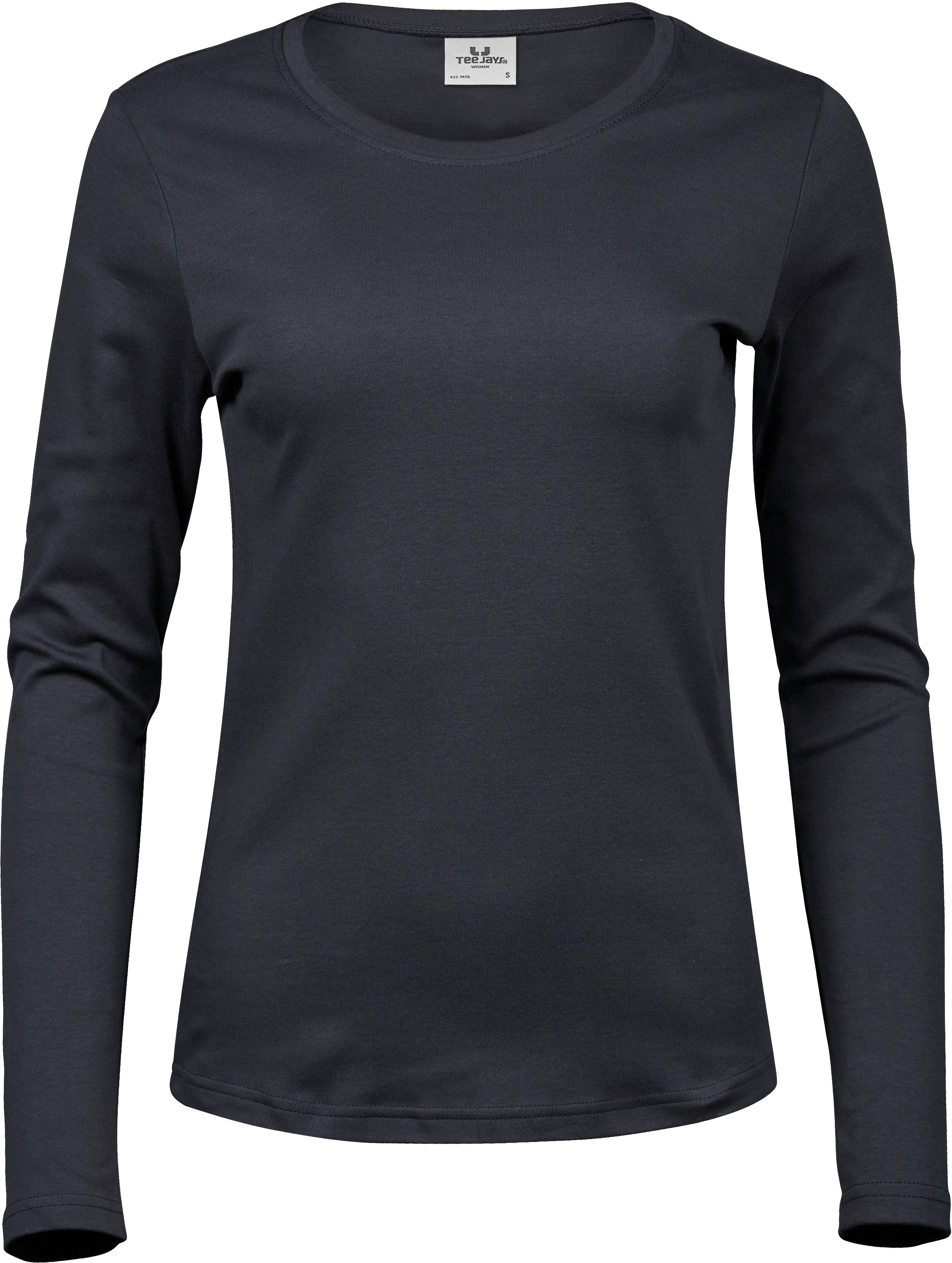 Schmal geschnittenes Damen Interlock-Longsleeve aus Bio-Baumwolle