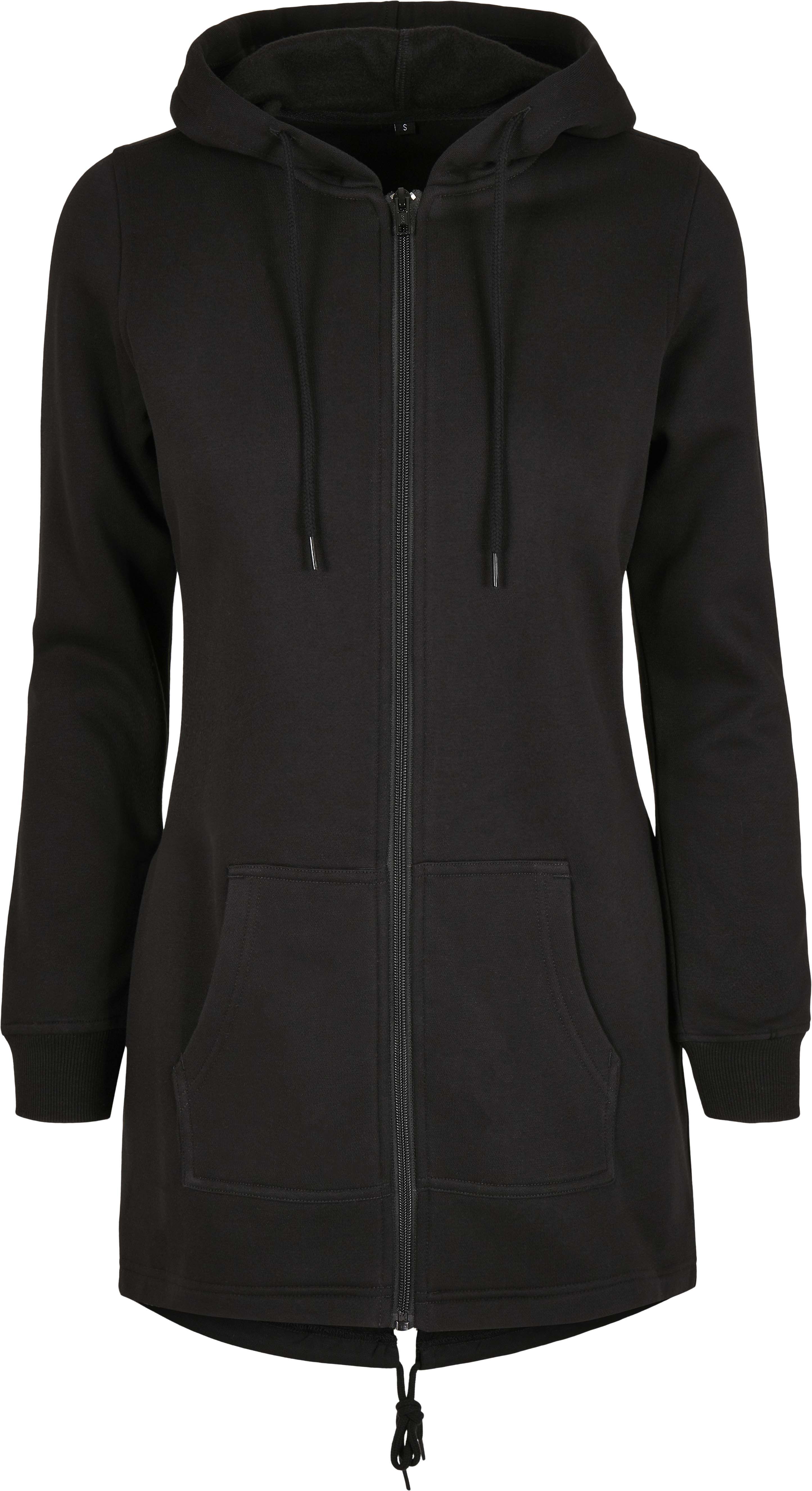 Extra langer Damen Zip-Hoodie mit Kängurutasche