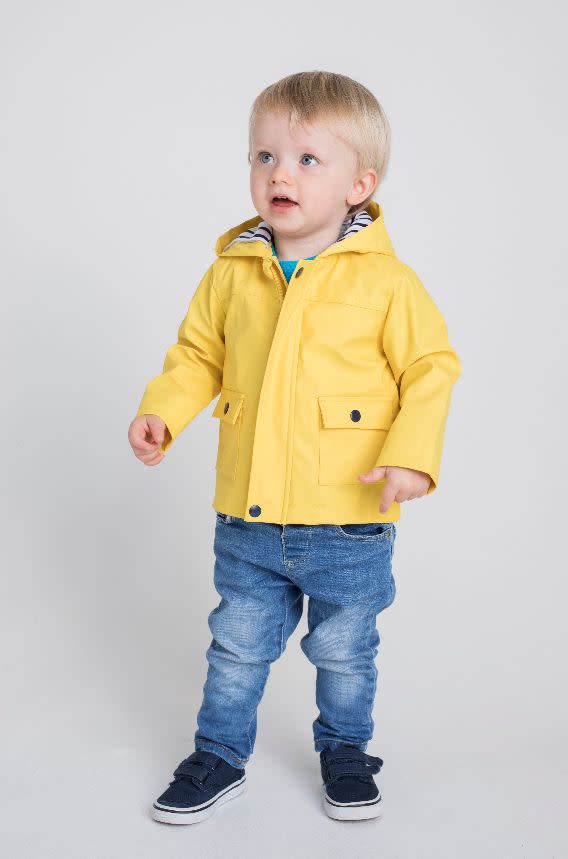 Regenjacke für Babys und Kleinkinder mit gestreiftem Futter