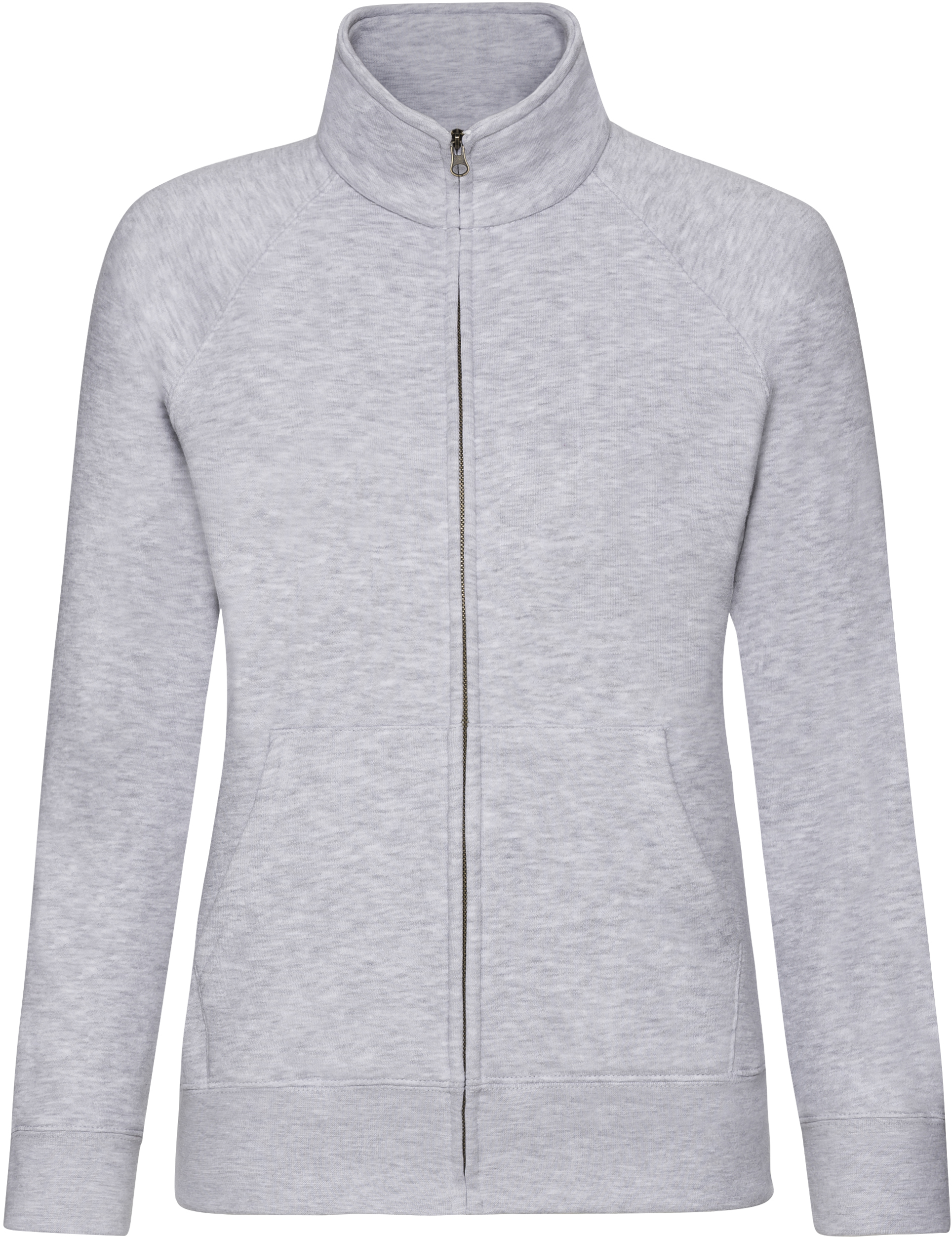 Flauschige klassische Damen-Sweatjacke mit Stehkragen