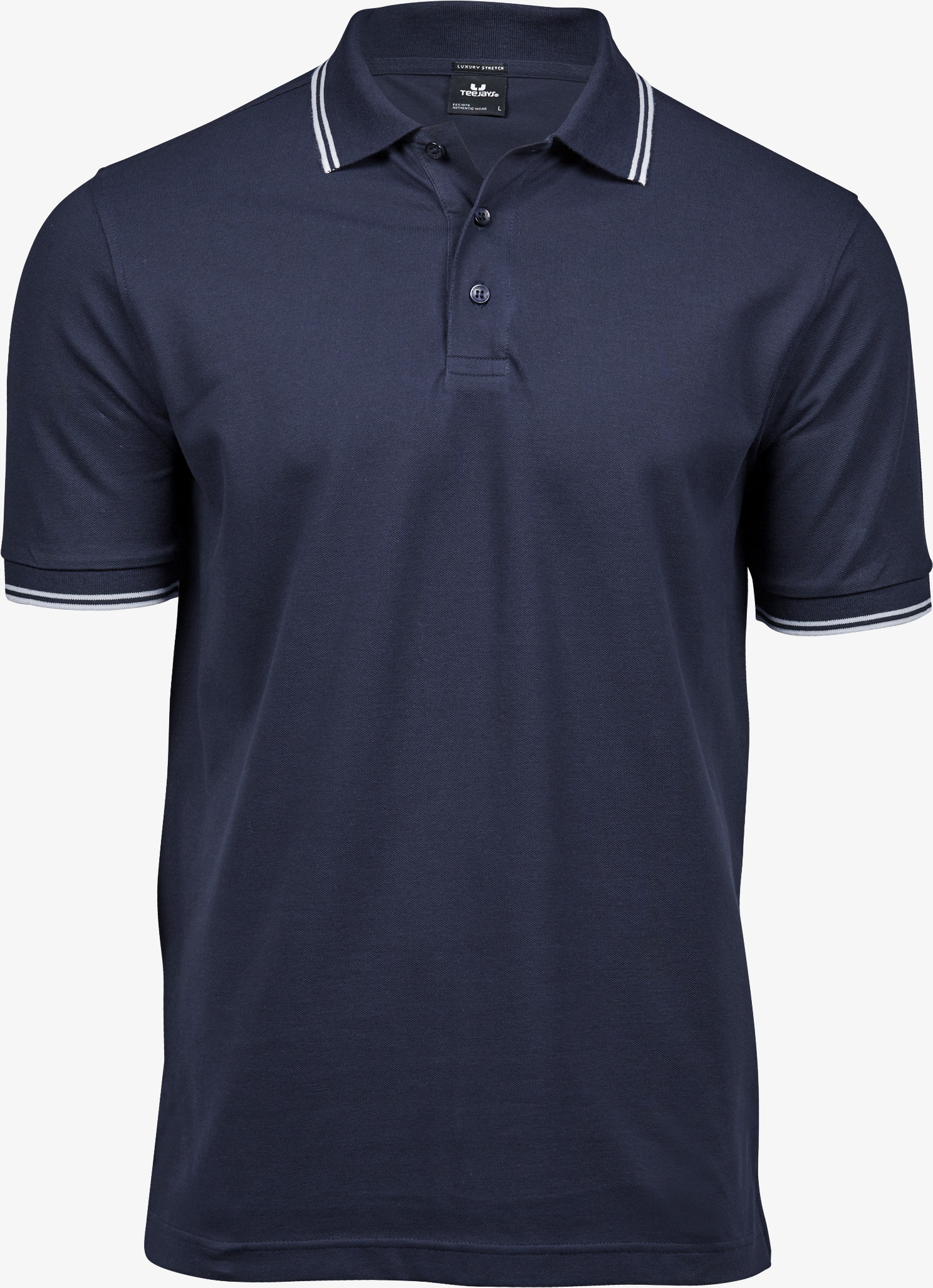 Elastisches Premium Herren Streifen-Poloshirt aus Bio-Baumwolle