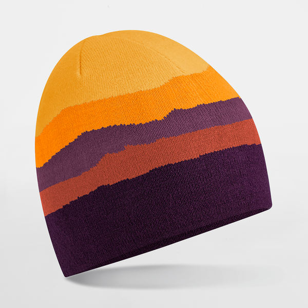 Modischer Beanie mit Berglandschaft-Design