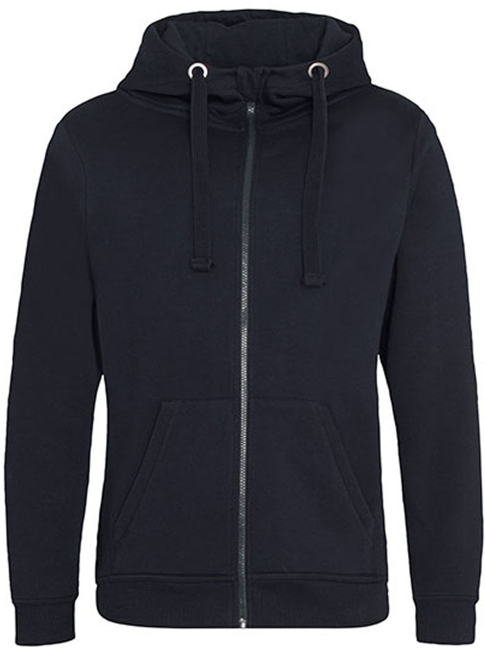 Schwerer Herren-Zip-Hoodie "Graduate" mit Kängurutasche